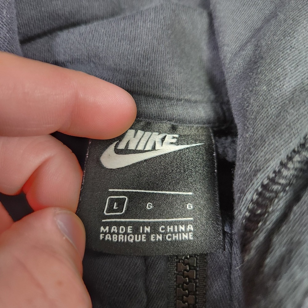 Nike Hoodie Men Large Full Zip Faded Black Club Fleece Distressed Blend Retro - Picture 5 of 13